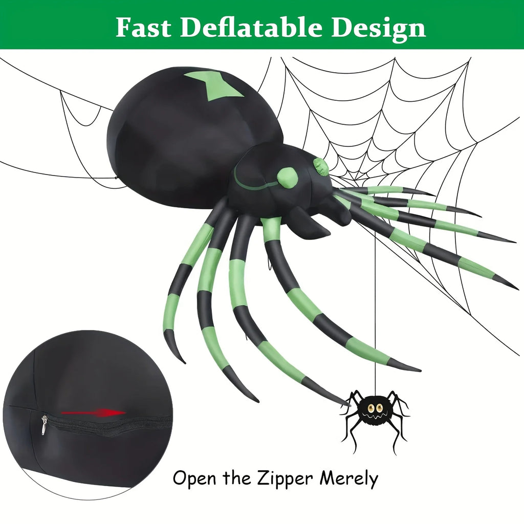 7.2ft Inflatable LED Spider – Halloween Yard Decor