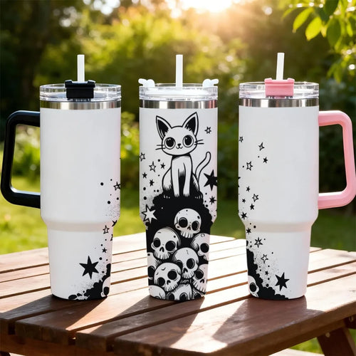 1pc 40oz Stainless Steel Double Wall Vacuum Insulated Coffee Cup Second Generation Handle Third Generation Lock Lid with Straw and Cap Summer Cool Keeping Tumbler Hand Wash Only Reusable Sui