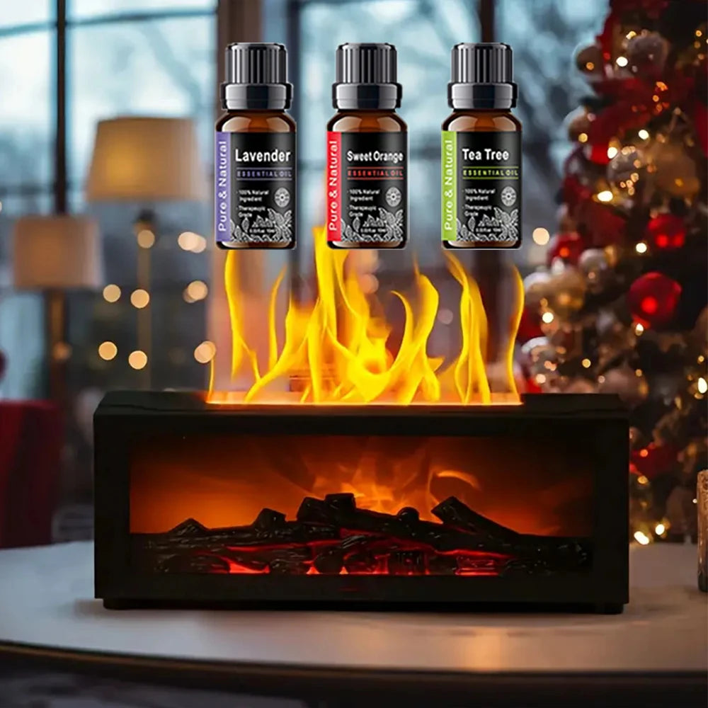 300ml Flame Diffuser & Humidifier with Remote – Realistic Fireplace Effect