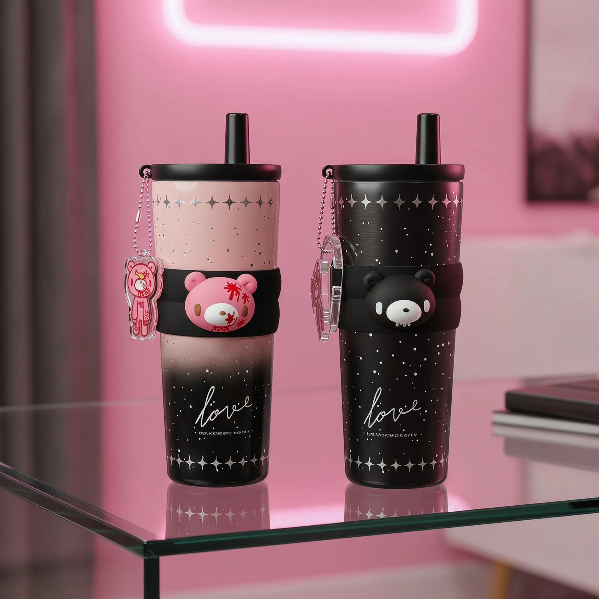 Cute Bear Stainless Steel Tumbler with Tea Filter – 700ml