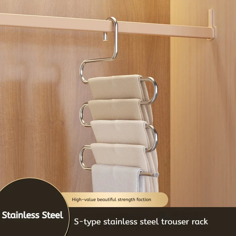 5-Layer Non-Slip Clothes Hanger – Space-Saving Pants & Storage Rack