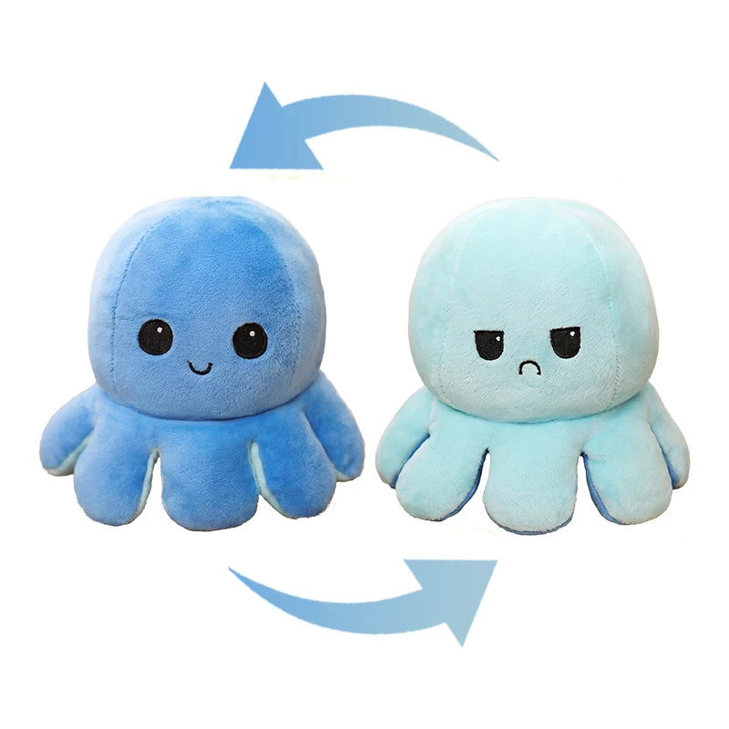 Reversible Octopus Plush Toy – Purple & Blue