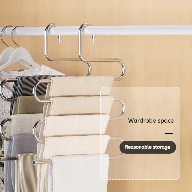 5-Layer Non-Slip Clothes Hanger – Space-Saving Pants & Storage Rack