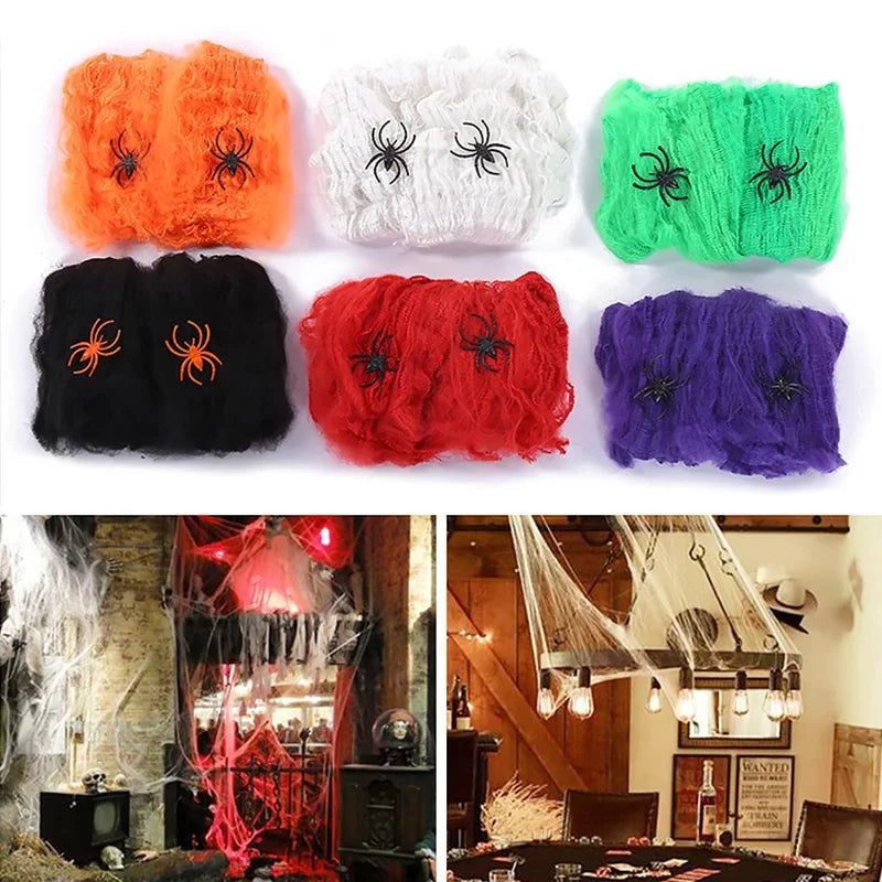 Stretchy Spider Web Halloween Decoration – Cobweb Prop