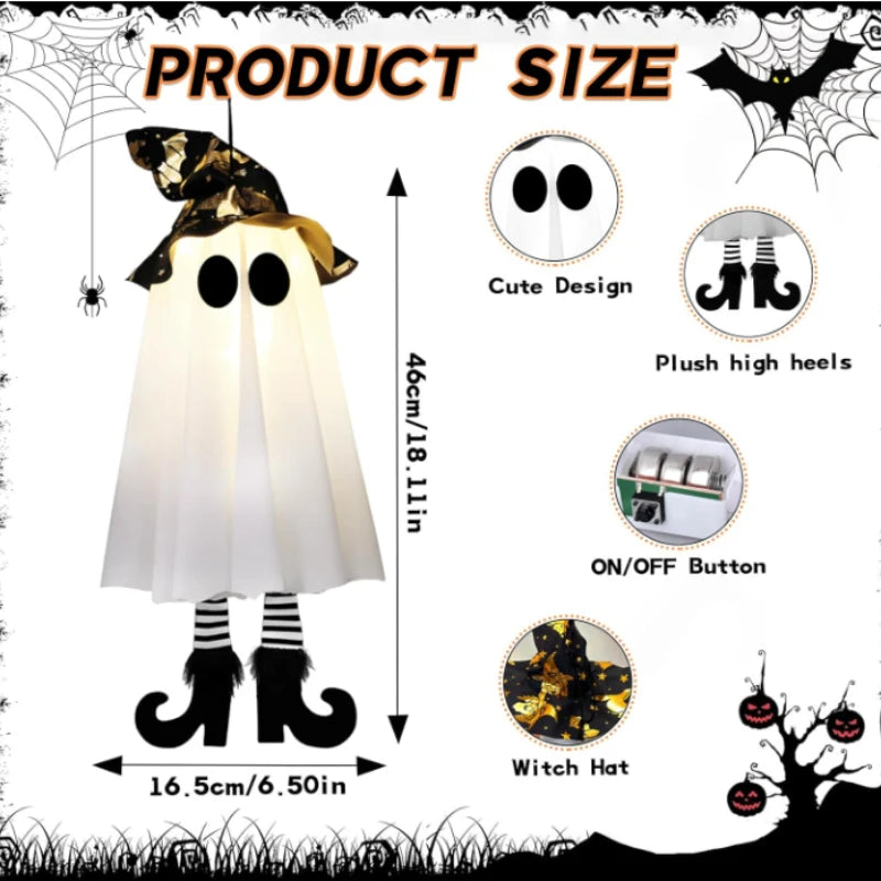 LED Witch & Ghost Hanging Halloween Ornaments