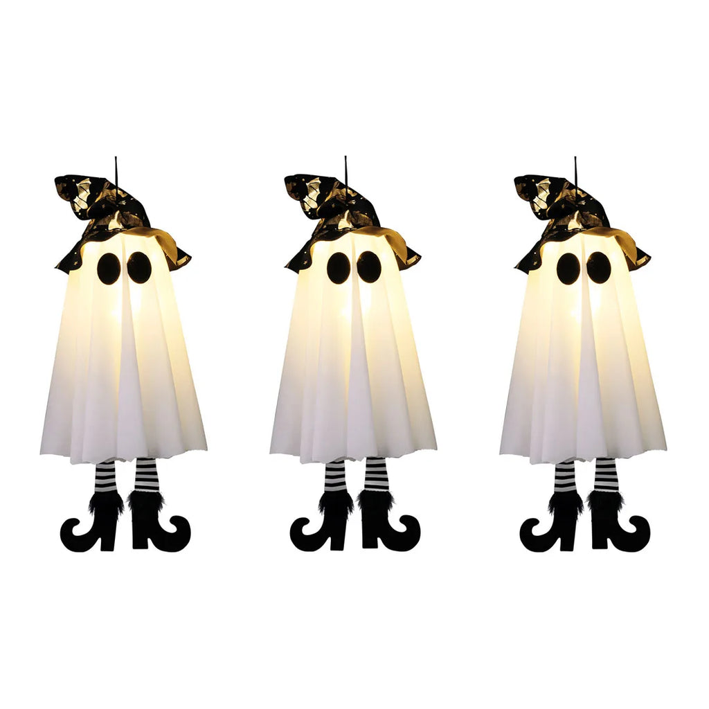 LED Witch & Ghost Hanging Halloween Ornaments