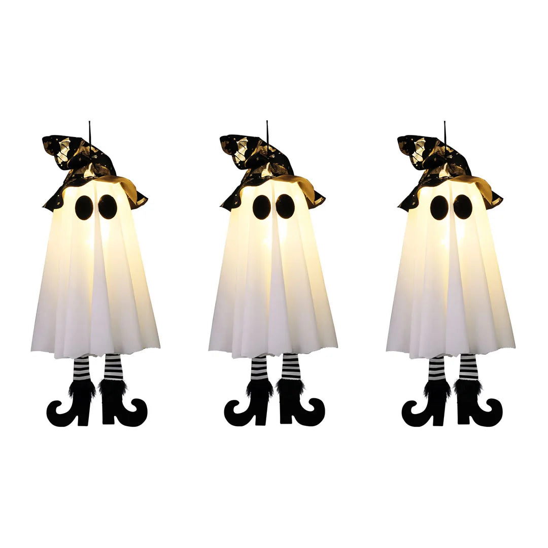 LED Witch & Ghost Hanging Halloween Ornaments
