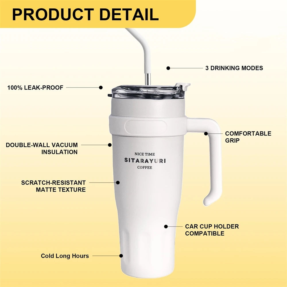 38oz Insulated Tumbler with Handle & Straw – All-Day Cold
