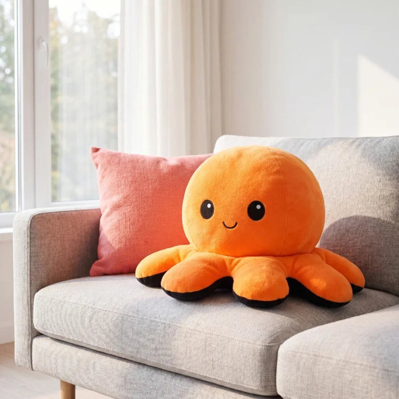Reversible Octopus Plush Toy – Purple & Blue