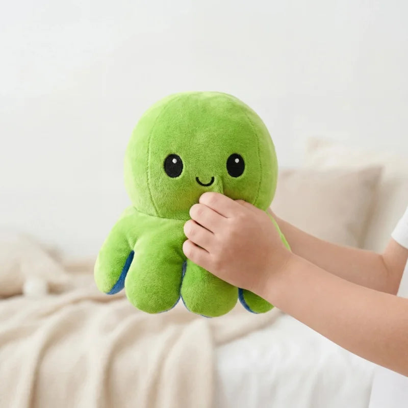Reversible Octopus Plush Toy – Purple & Blue