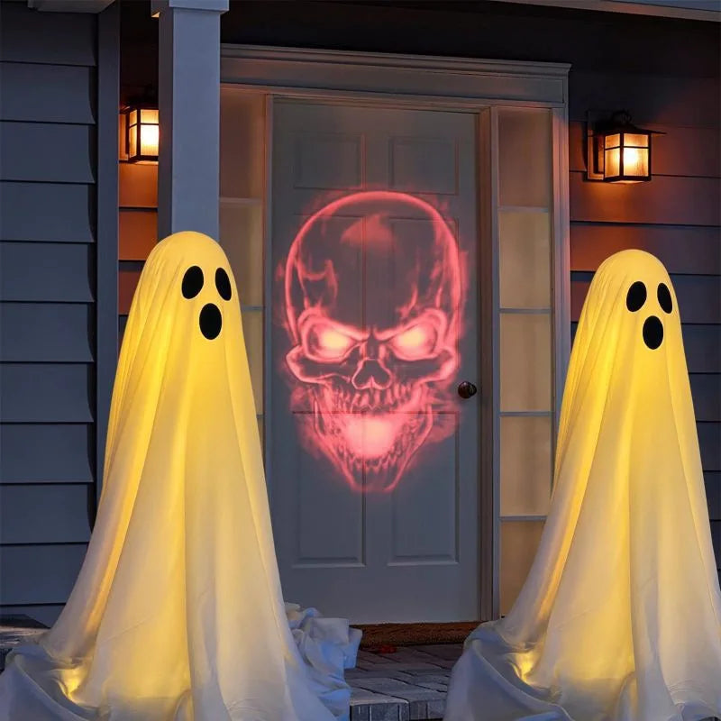 Hanging Ghost Halloween Decoration with String Lights