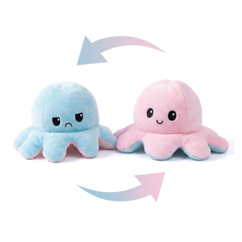 Reversible Octopus Plush Toy – Purple & Blue