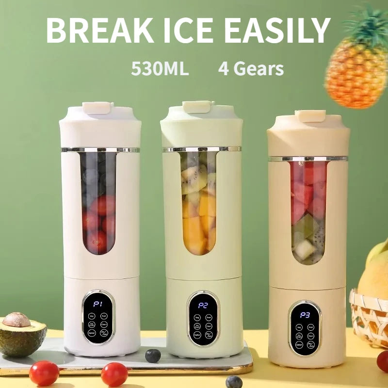 530ml Portable Juicer – Wireless Rechargeable Ice Crush Blender