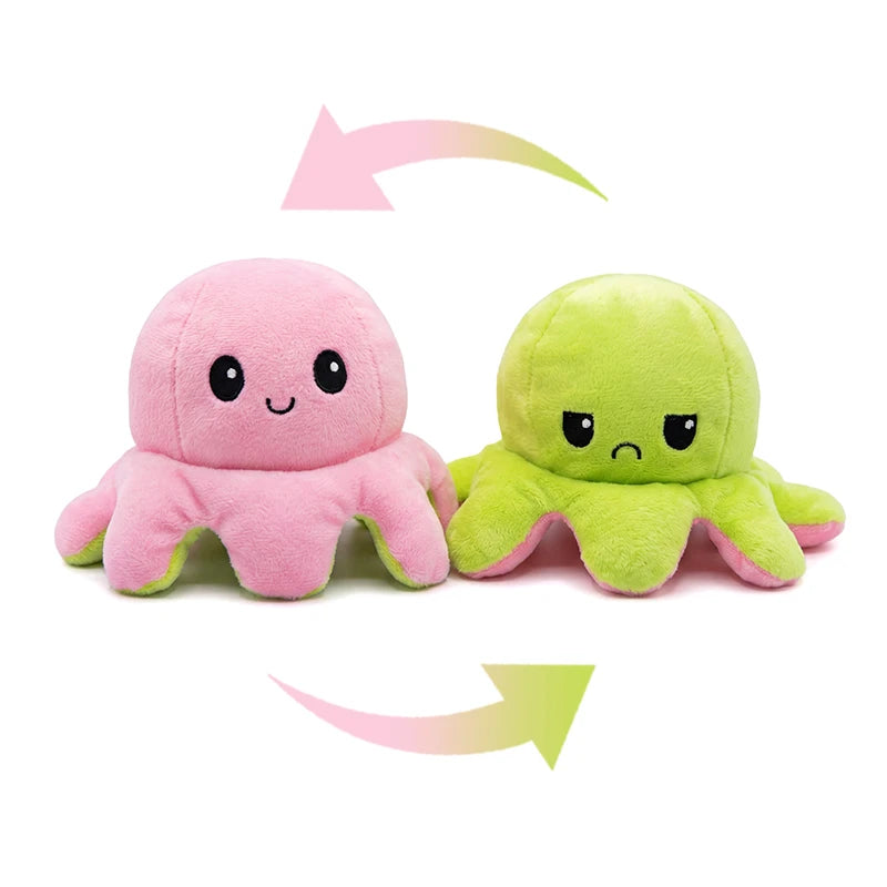 Reversible Octopus Plush Toy – Purple & Blue