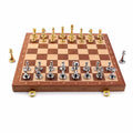 15in Folding Chess Set – Metal Pieces & Wood Board