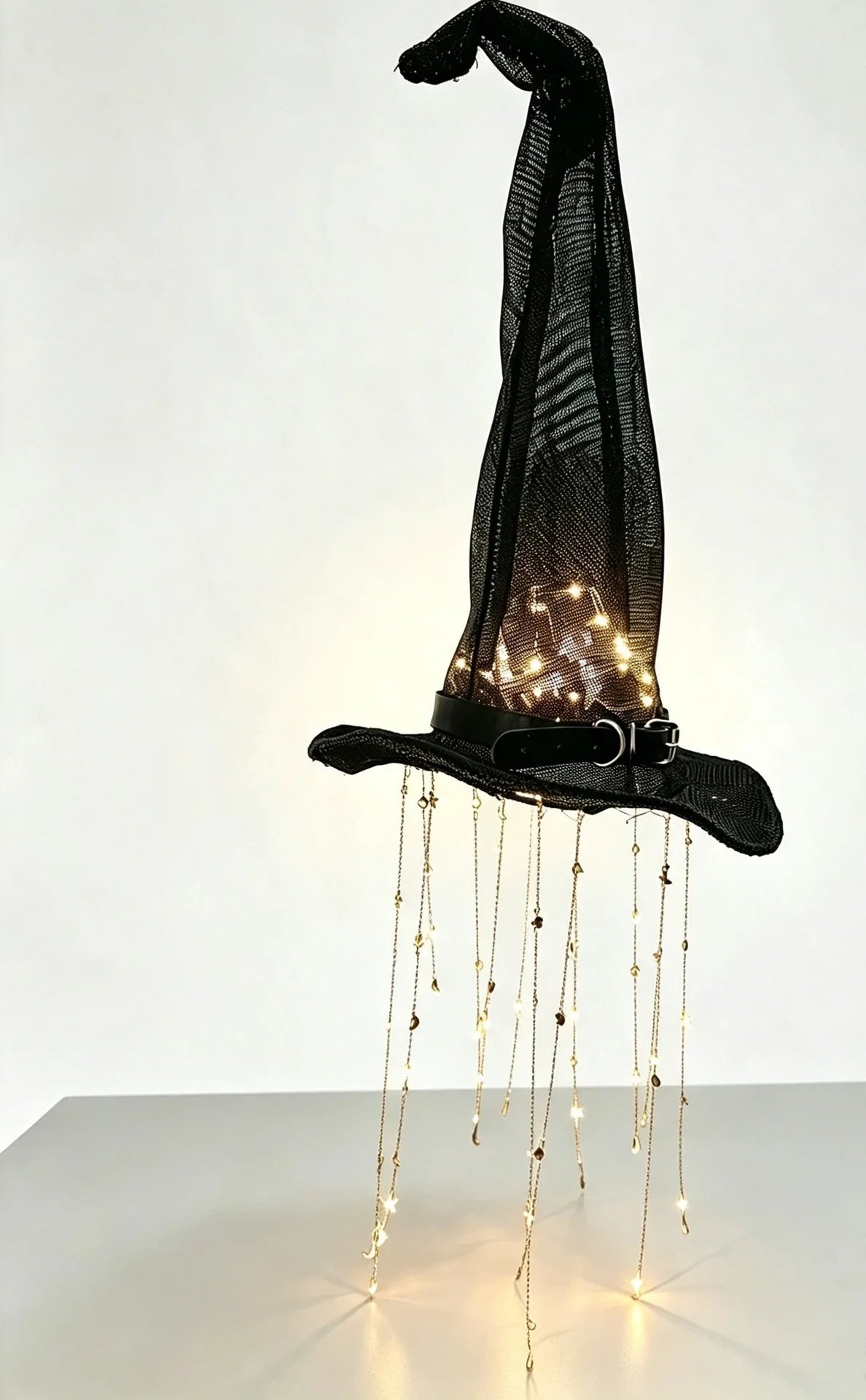 Lighted Witch Hat Hanging Halloween Ornament