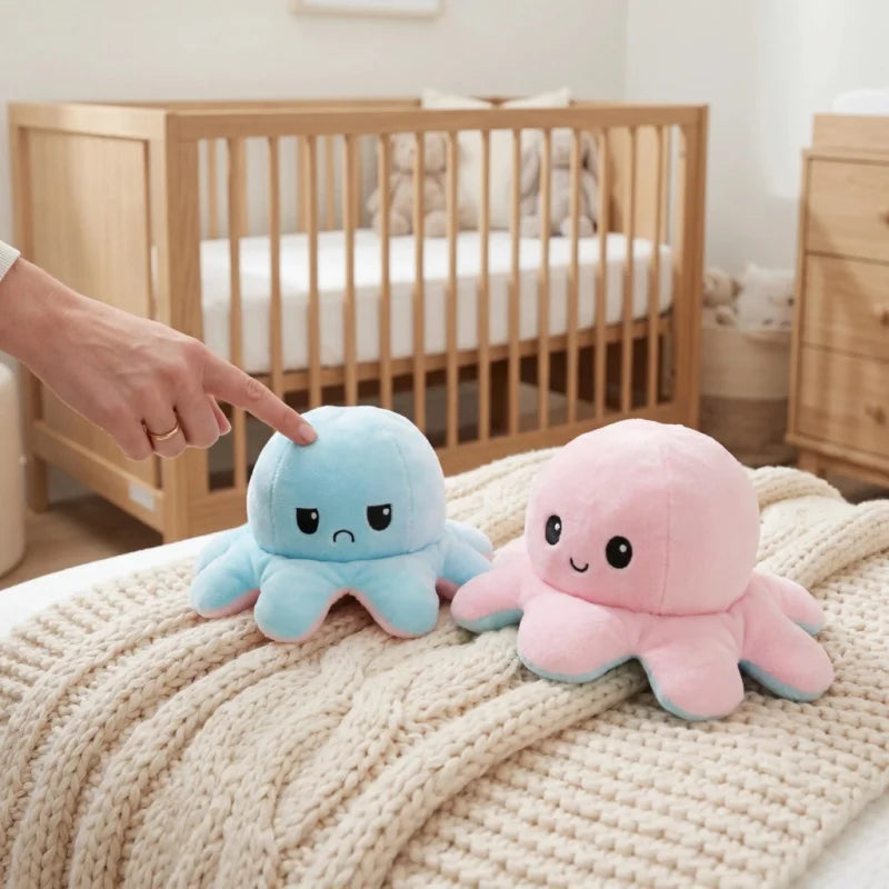 Reversible Octopus Plush Toy – Purple & Blue