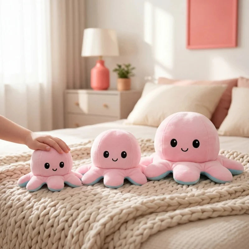 Reversible Octopus Plush Toy – Purple & Blue