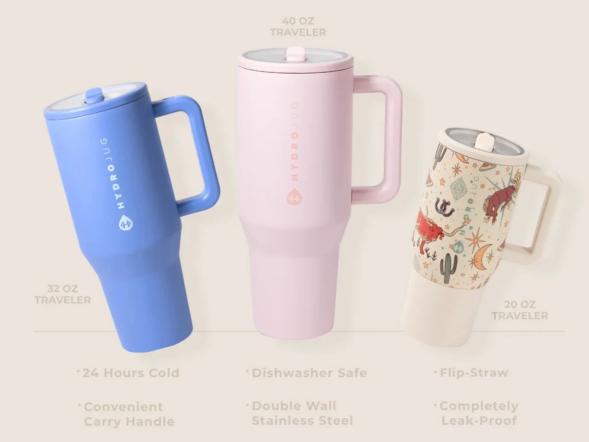 40oz Sage Insulated Stainless Steel Water Bottle | HYD Traveler Flip Straw Tumbler with Handle