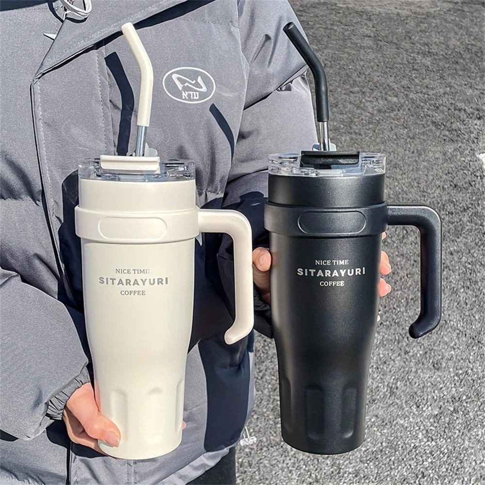 38oz Insulated Tumbler with Handle & Straw – All-Day Cold
