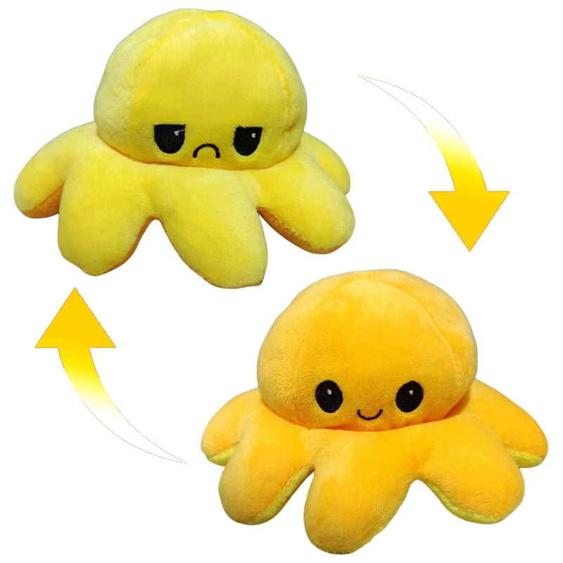 Reversible Octopus Plush Toy – Purple & Blue