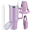 Sports 40oz Tumbler with Handle and 2 Straws, 2in 1 Lid Insulated Water Bottle Stainless Steel for Cold And Hot, Insulated Water Bottle Carrier Bag for Travel Coffee Mug Cup, Perfect for Men And Wowen Gifts