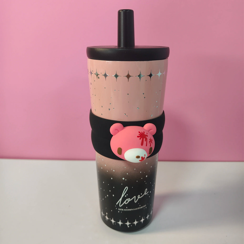 Cute Bear Stainless Steel Tumbler with Tea Filter – 700ml
