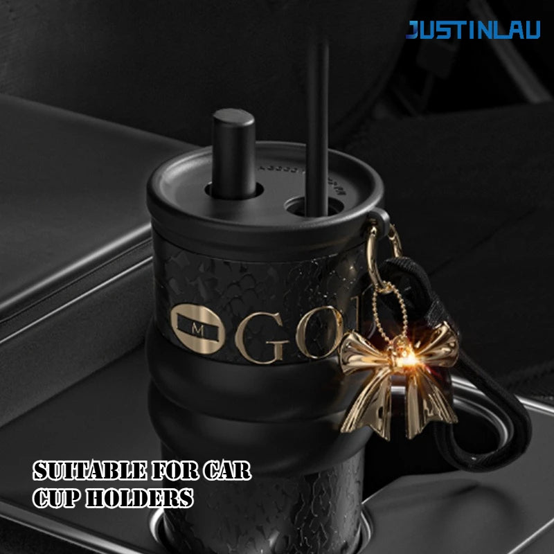Aurora Goddess Ceramic-Coated Thermos Cup with Strap – 710ml
