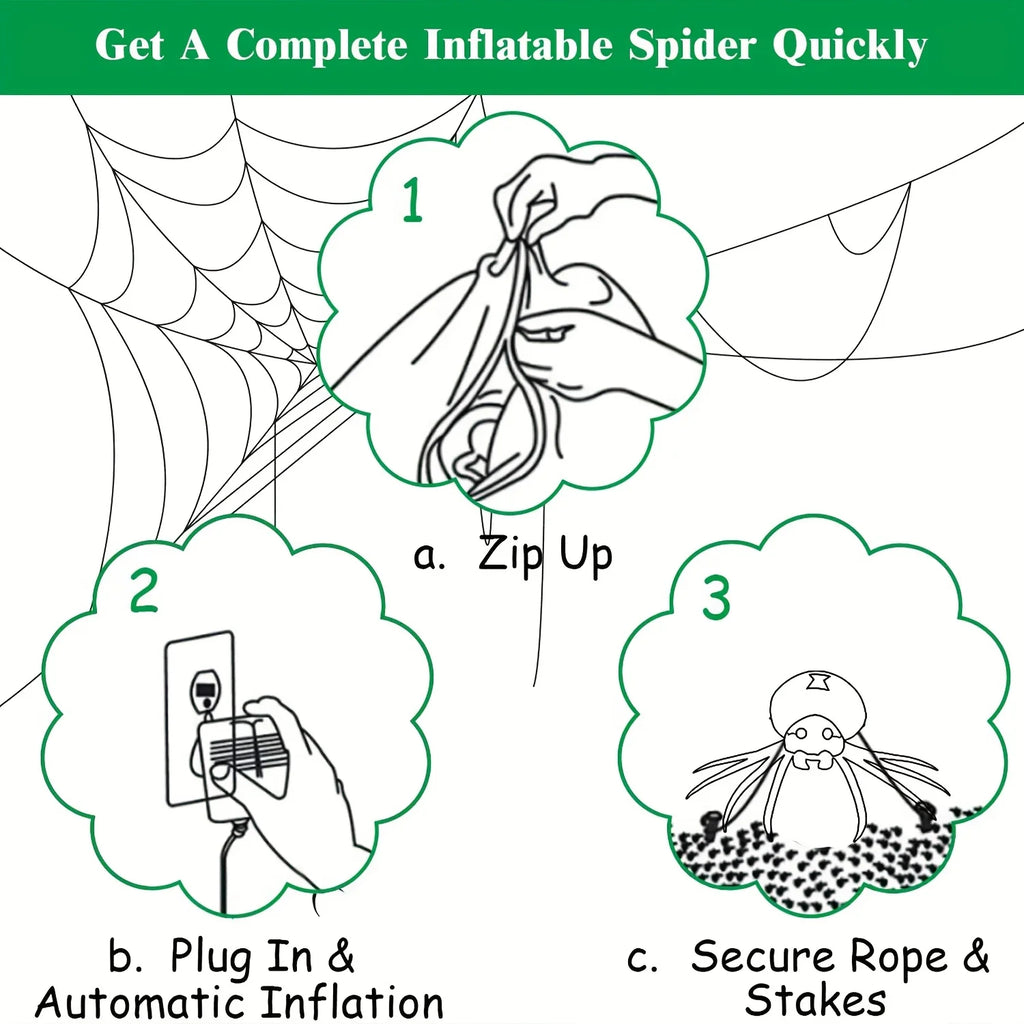 7.2ft Inflatable LED Spider – Halloween Yard Decor