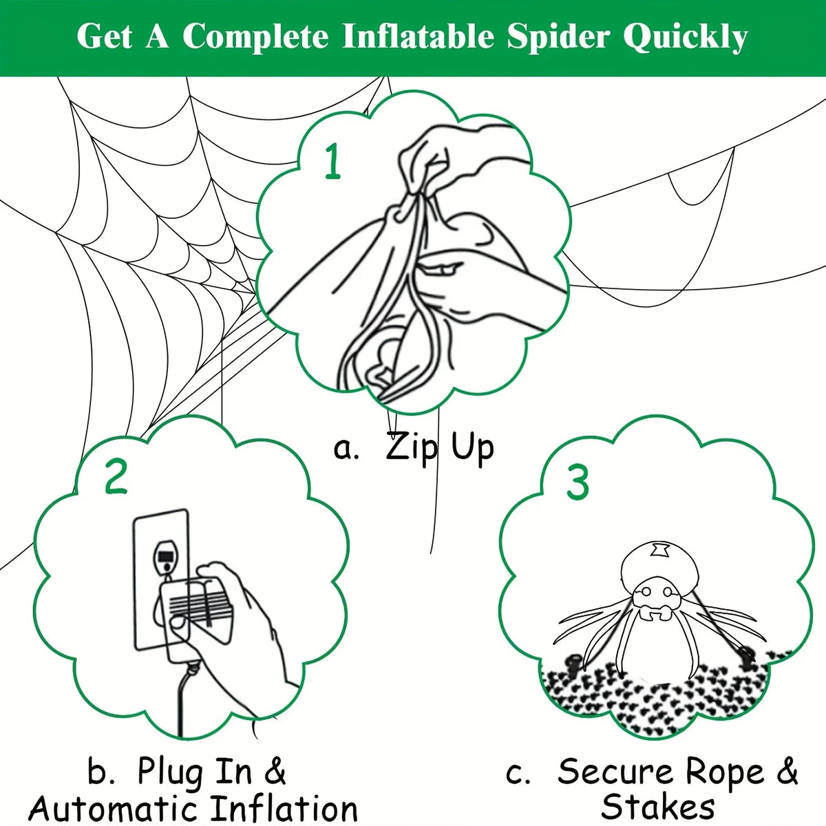 7.2ft Inflatable LED Spider – Halloween Yard Decor