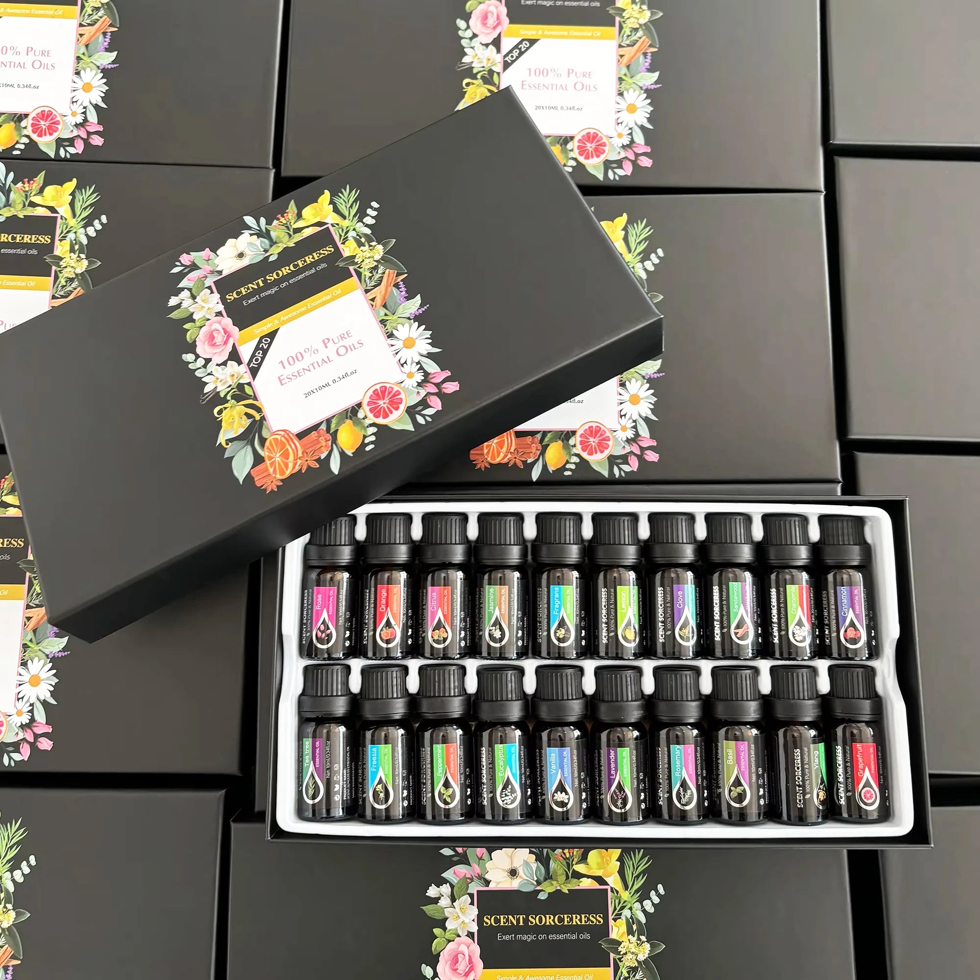20-Piece Essential Oil Gift Set – Lavender, Eucalyptus, Citrus & More