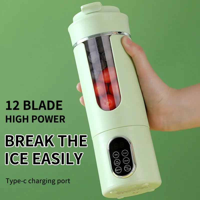 530ml Portable Juicer – Wireless Rechargeable Ice Crush Blender