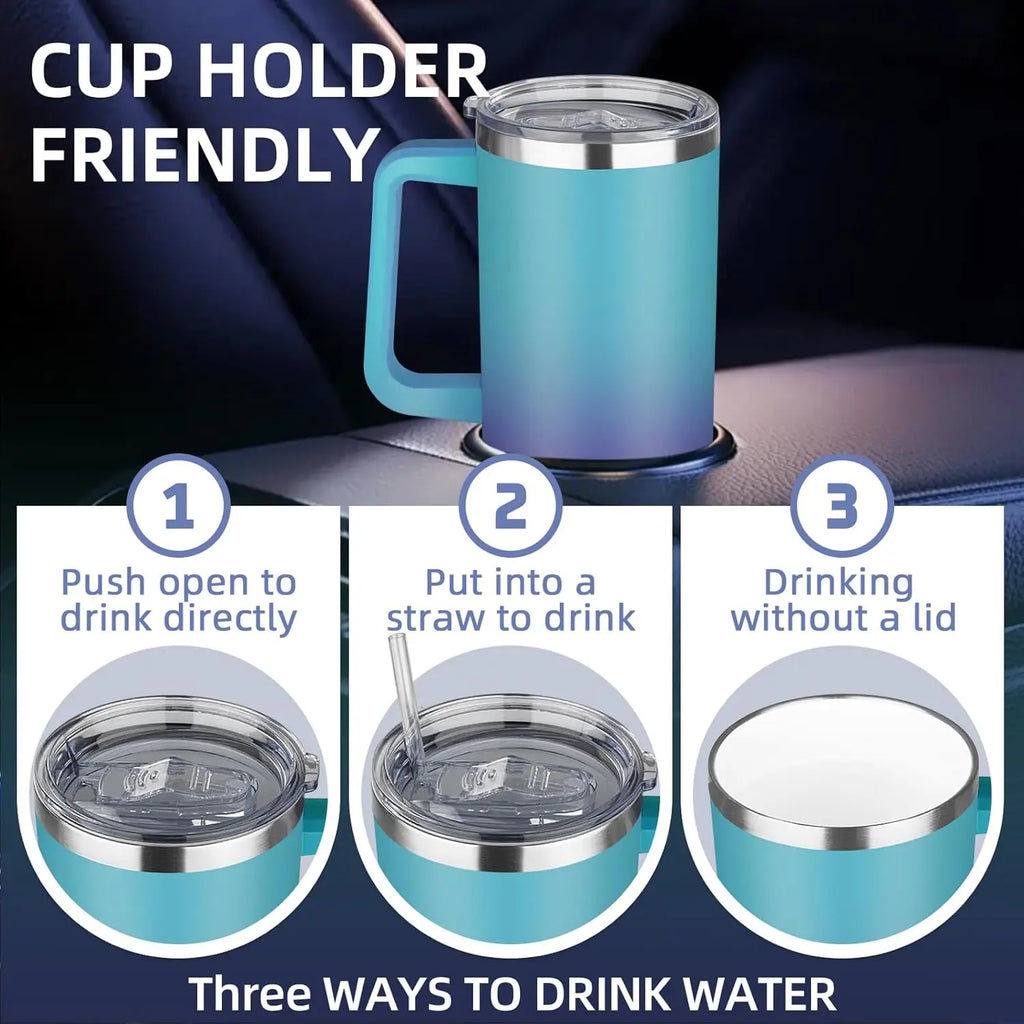Sports 40oz Tumbler with Handle and 2 Straws, 2in 1 Lid Insulated Water Bottle Stainless Steel for Cold And Hot, Insulated Water Bottle Carrier Bag for Travel Coffee Mug Cup, Perfect for Men And Wowen Gifts